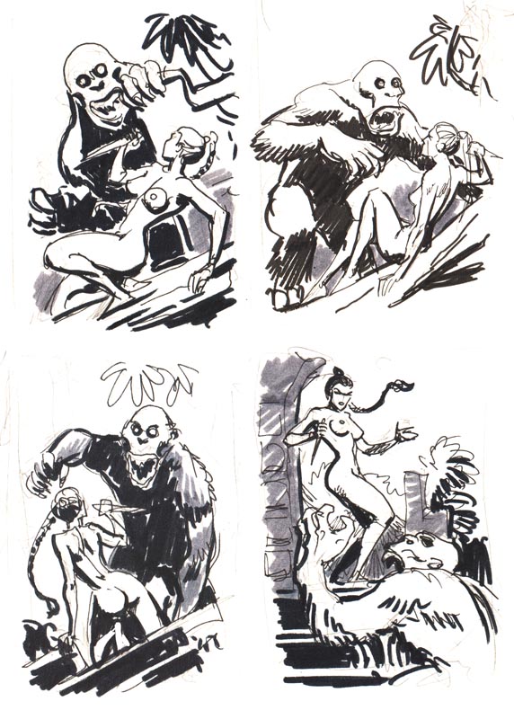 ThelanaVHalfmanSketches